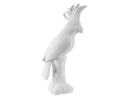 Bílá keramická dekorativní soška Bird K