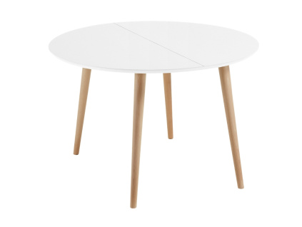 Bílý lakovaný rozkládací jídelní stůl Kave Home Oqui 120/200 x 120 cm