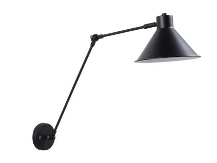 Černé kovové nástěnné světlo Kave Home Dione