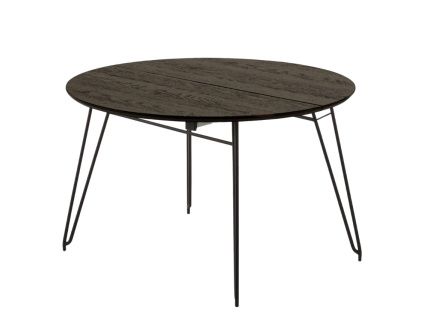 Černý jasanový rozkládací stůl Kave Home Milian 120-200x120 cm