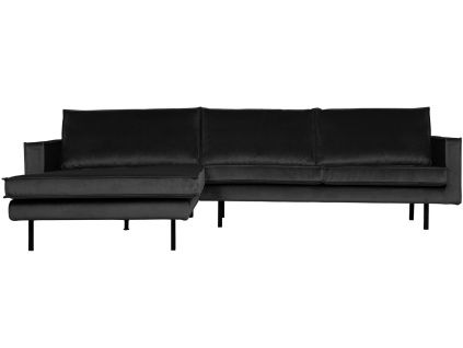Sametová rohová pohovka Raden 300 cm, levá