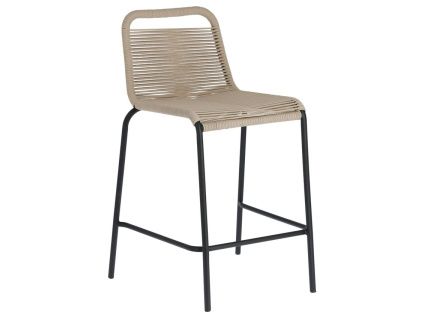 Béžová pletená barová židle Kave Home Lambton 62 cm