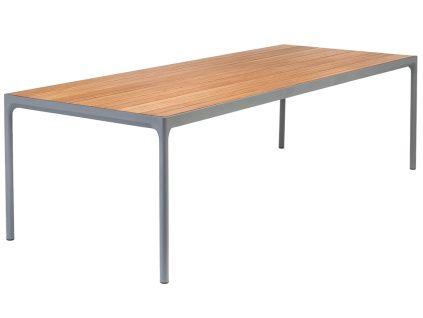 Šedý bambusový zahradní jídelní stůl HOUE Four 270 x 90 cm
