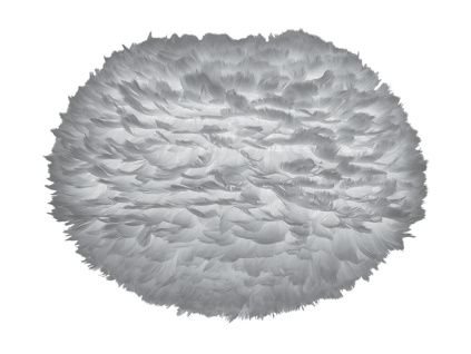 Světle šedé závěsné světlo Eos Large z pravých husích per Ø 65 cm