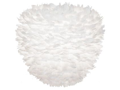 Bílé závěsné světlo Eos Evia Medium z pravých husích per Ø 40 cm