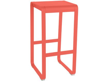 Oranžová hliníková zahradní barová židle Fermob Bellevie 75 cm