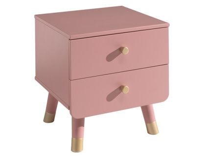 Růžový lakovaný noční stolek Vipack Billy 43,2 x 40 cm