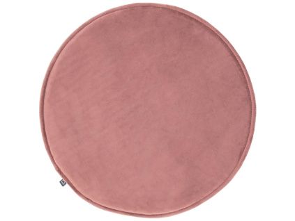 Růžový kulatý sametový podsedák Kave Home Rimca ⌀ 35 cm