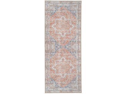 Modro oranžový koberec Shola 80 x 200 cm s orientálními vzory