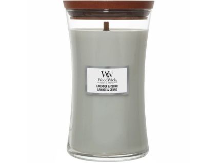 Velká vonná svíčka Woodwick, Lavender & Cedar