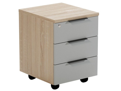 Matně šedý dubový kancelářský kontejner Thor 42,2 x 56,2 cm