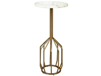 Bílý mramorový odkládací stolek DUTCHBONE SALERNO M 25 cm