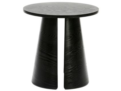 Černý jasanový kulatý odkládací stolek Teulat Cep 50 cm