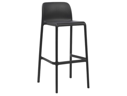 Antracitově šedá plastová barová židle Faro 76 cm