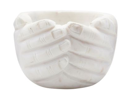 Bílá mramorová miska Hands ⌀ 15 cm