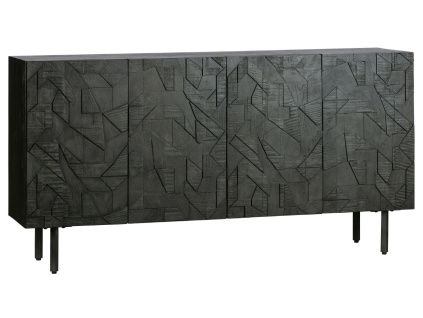 Černá dřevěná komoda Country 160 x 40 cm