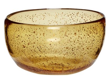 Žlutá skleněná miska Hübsch Glow 24 cm