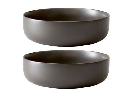 Set dvou tmavě hnědo šedých porcelánových misek AUDO NEW NORM 25 cm