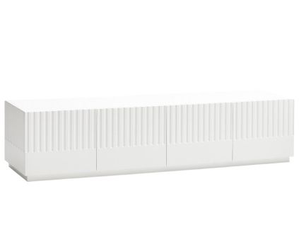 Bílý lakovaný TV stolek Teulat Doric 182 x 48 cm