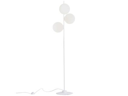 Bílá skleněná stojací lampa Bubbly 155 cm
