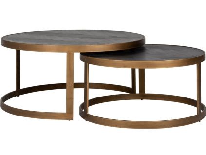 Dubový set konferenčních stolků Blackbone 74/91,5 cm