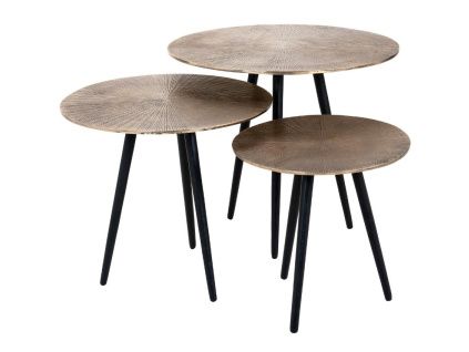 Set kovových odkládacích stolků Vittorio 32/40/48 cm