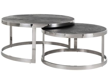 Dubový set konferenčních stolků Blackbone 74/91,5 cm