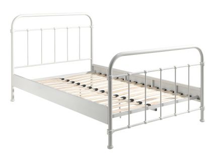 Bílá kovová postel Vipack New York 120 x 200 cm