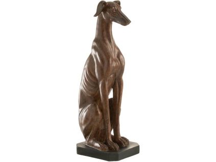 Hnědá dekorativní soška J-Line Greyhound 79,5 cm