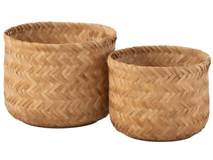 Set dvou úložných košů z přírodního vlákna J-Line Raphail 39/34 cm