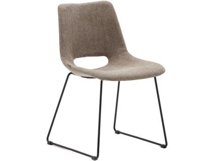 Hnědá látková jídelní židle Kave Home Zahara