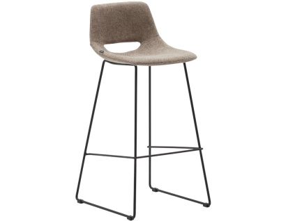 Hnědá látková barová židle Kave Home Zahara 76 cm