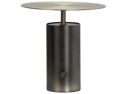 Šedo zlatá kovová stolní lampa Tacker