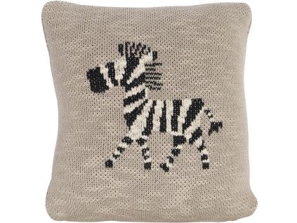 Béžový bavlněný dětský polštář Quax Zebra 30 x 30 cm