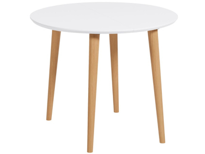 Bílý lakovaný rozkládací jídelní stůl Kave Home Oqui 90-170 x 90 cm