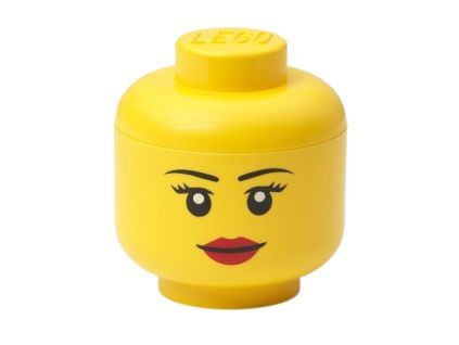 Žlutý úložný box ve tvaru hlavy LEGO® Girl 19 cm