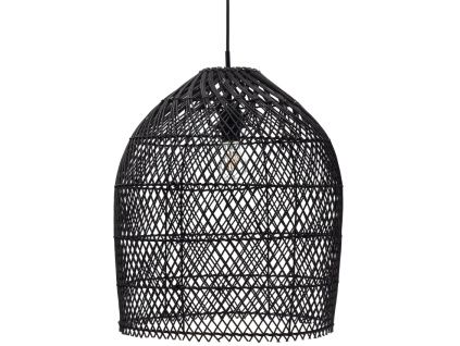 Černé ratanové stínidlo Kave Home Domitila 44 cm