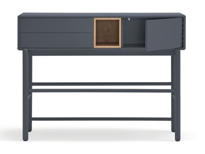 Antracitově šedý lakovaný toaletní stolek Teulat Corvo 120 x 35 cm