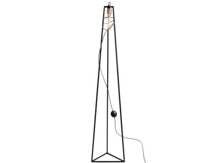 Černá kovová stojací lampa Trim Floor