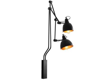 Černá kovová nástěnná lampa Cobain II.