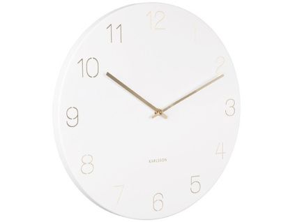 Bílé kovové nástěnné hodiny Charmie 40 cm