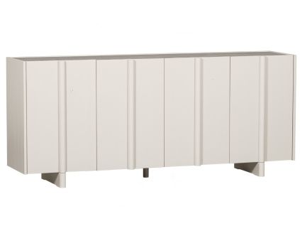 Světle šedá dřěvěná komoda Basu 200 x 85 cm