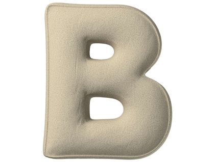 Béžový bouclé polštář písmeno B 40 cm