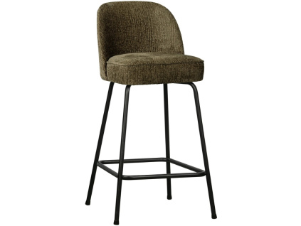 Tmavě zelená sametová barová židle Tergi 64 cm