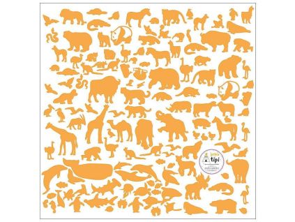 Žluté samolepky na zeď World Animals 60 x 60 cm