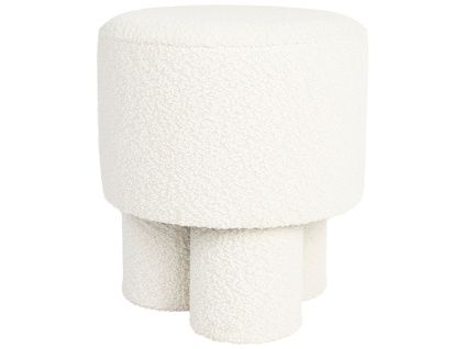 Bílá bouclé stolička WLL MARCOS 44 cm