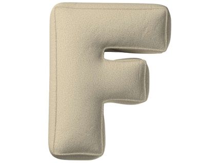 Béžový bouclé polštář písmeno F 40 cm
