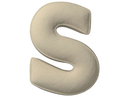 Béžový bouclé polštář písmeno S 40 cm