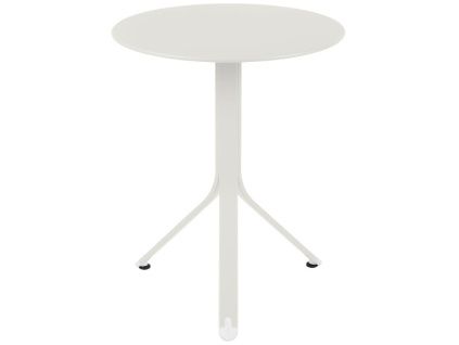 Světle šedý kovový stůl Fermob Rest'O Ø 60 cm