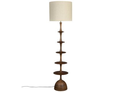 Hnědá mangová stojací lampa DUTCHBONE CATH 179 cm